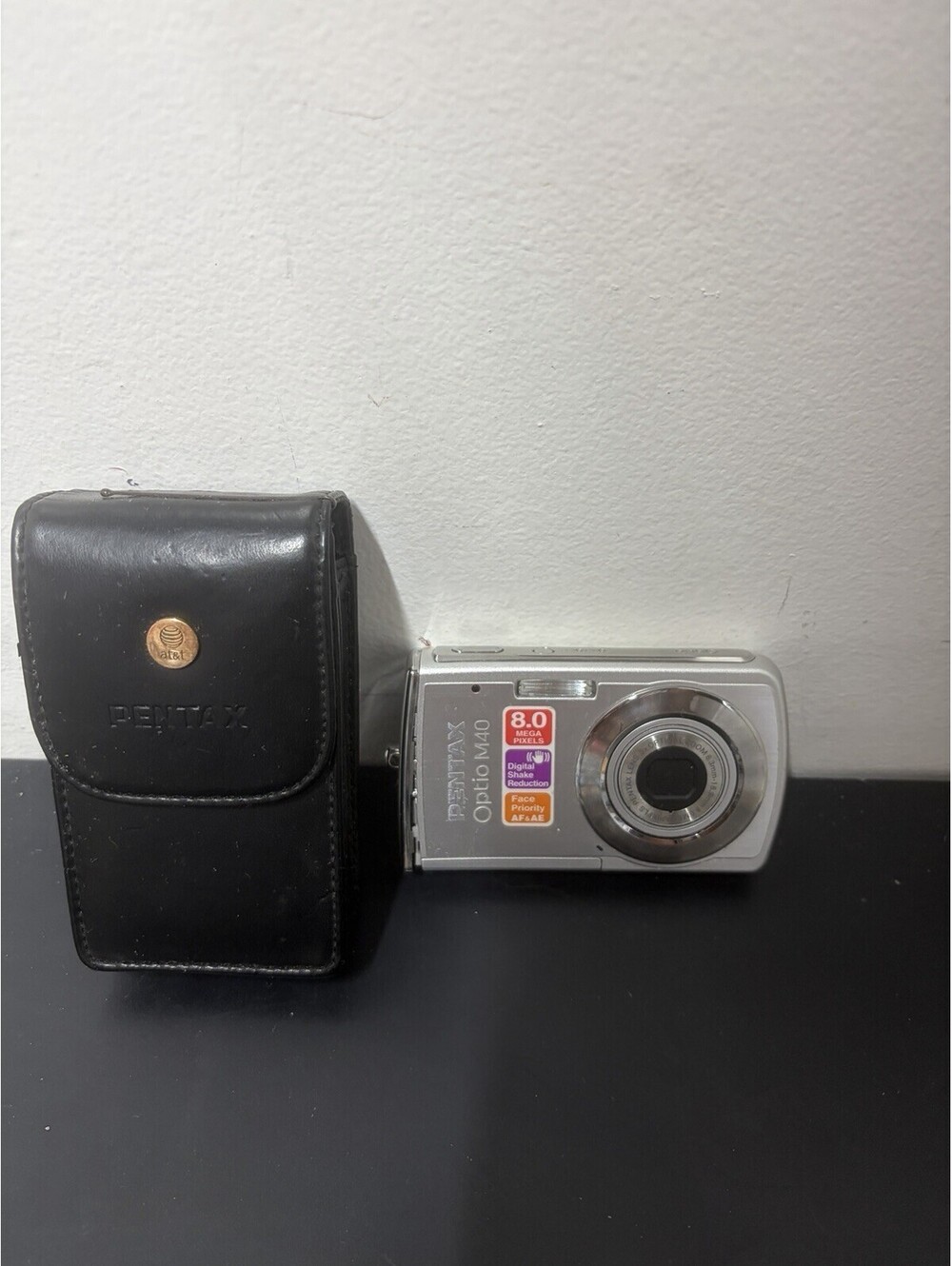 Pentax Optio M40 8.0MP Compact Digital Camera Silver With Case & New Battery